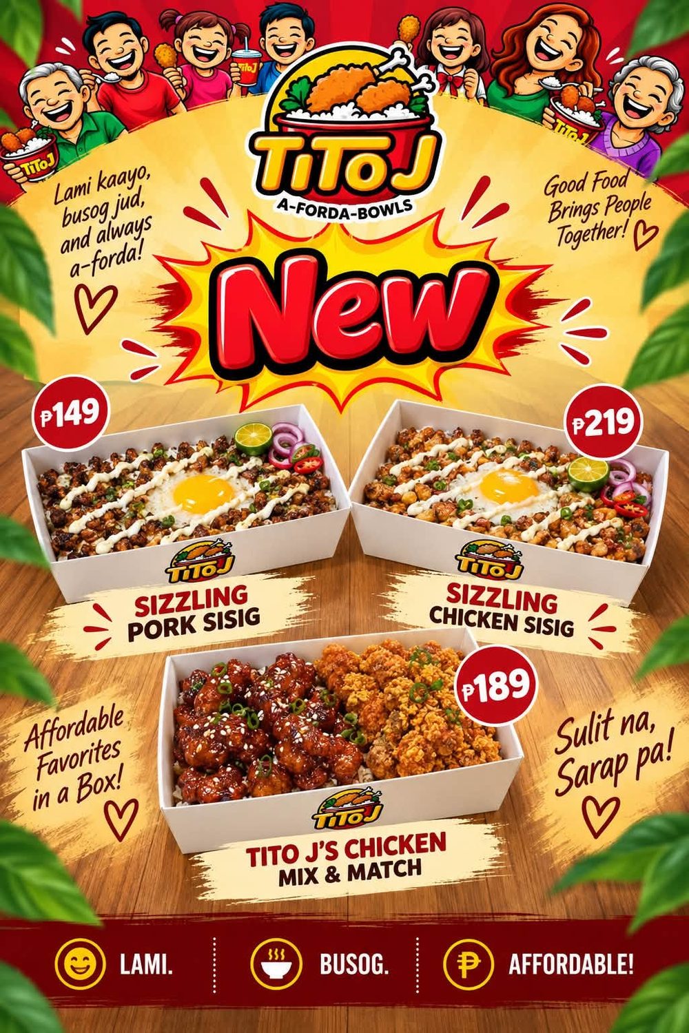 New Tito J's Chicken Mix and Match box with two chicken flavors over rice